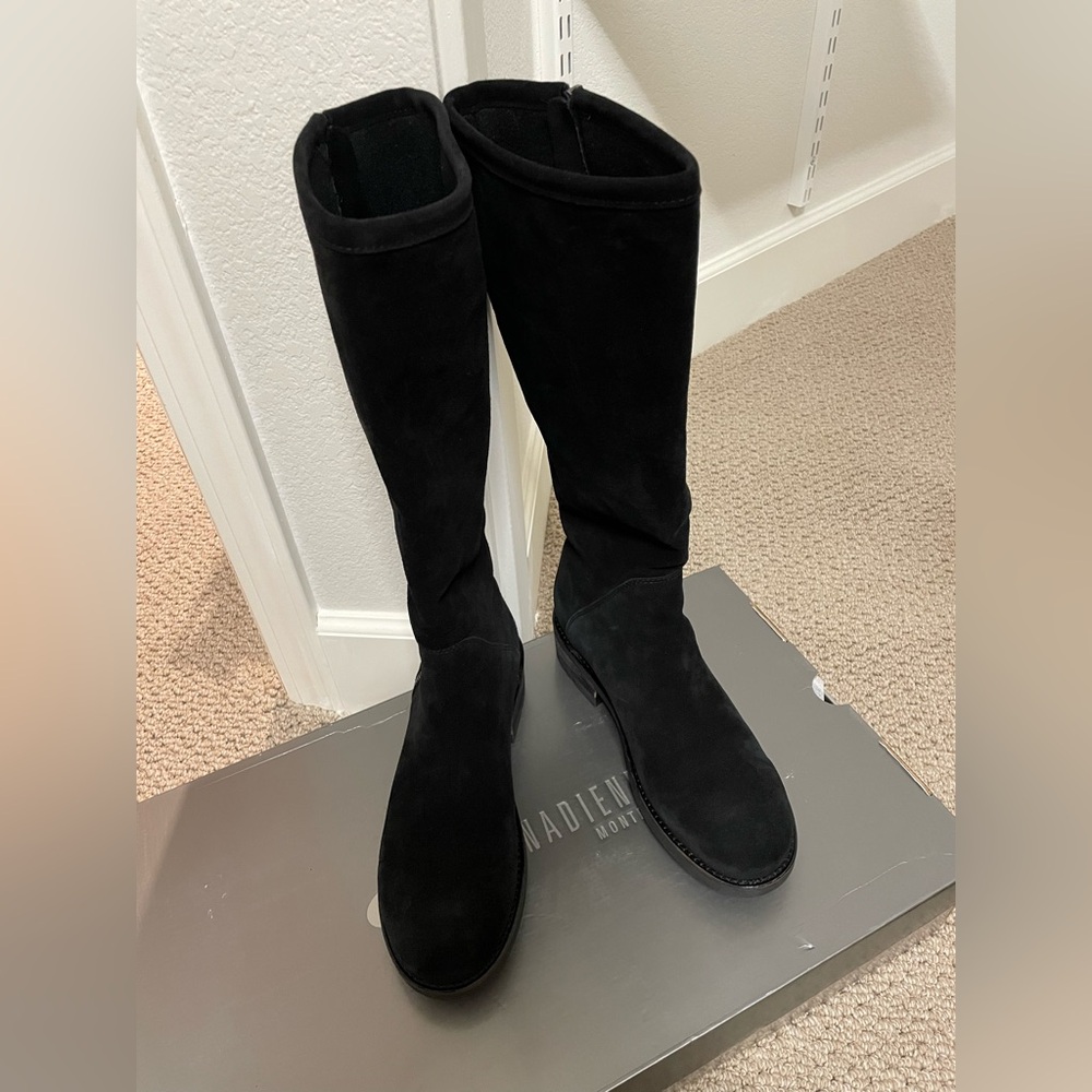 La Canadienne Black Suede Boots - size 8